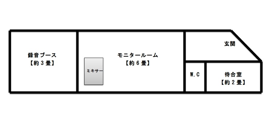 赤坂の一等地で居抜き防音完備RECスタジオ売却物件の間取り図