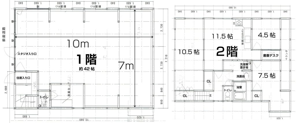 防音スタジオ（70㎡）付き住居3DK 専有面積計146㎡ 西新井大師近くの一軒家の間取り図